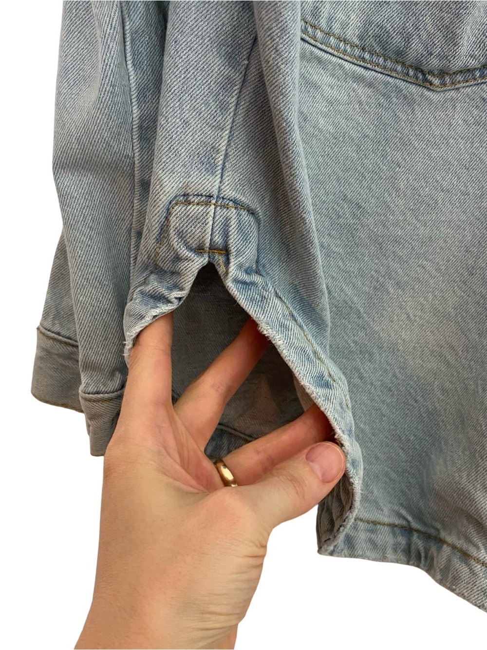 Zara Jean Jacket Shacket Womens Size XL Light Blue Denim Shirt Relaxed Fit - Picture 9 of 9
